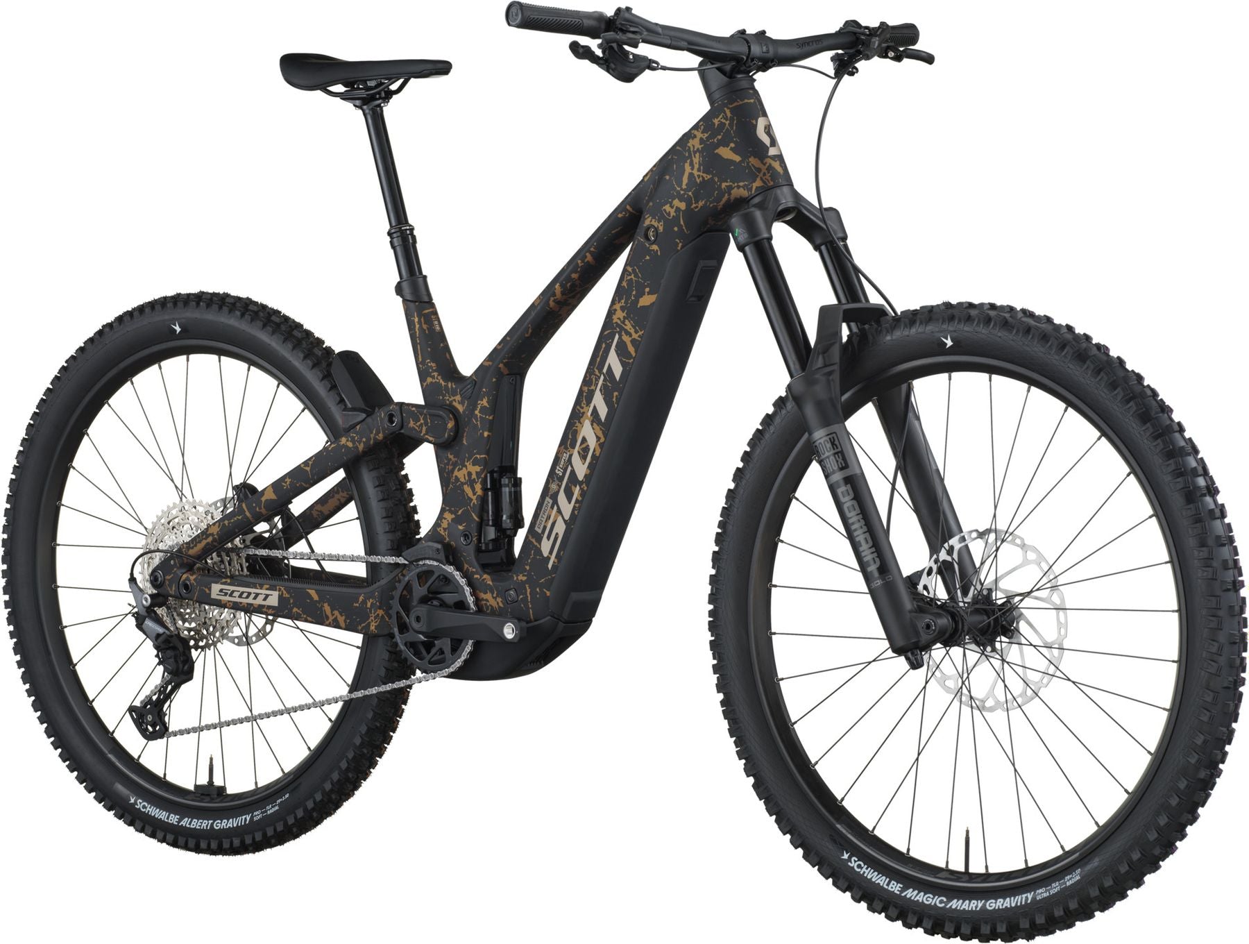 VTT Électrique Tout-Suspendu Scott Patron ST 910 12V 800Wh Bosch 100 Nm 29'' Noir/Or 2026