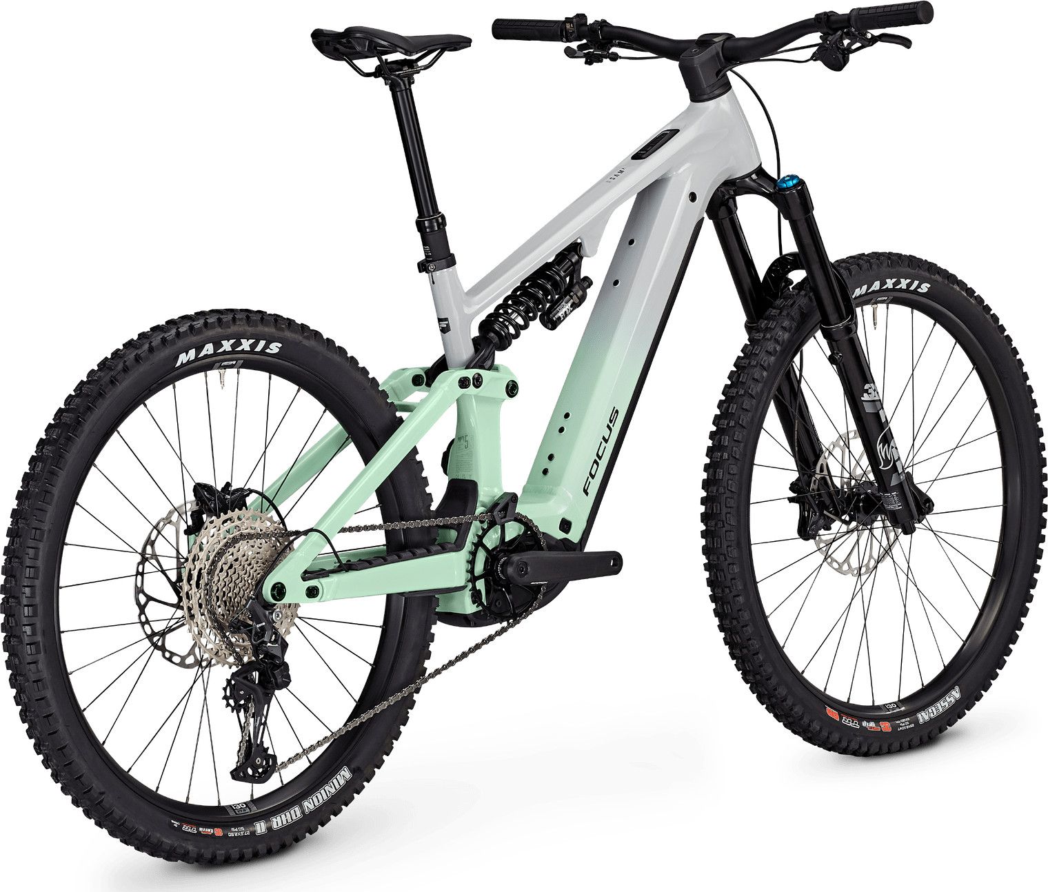 VTT Électrique Tout-Suspendu Focus SAM² 6.8 12V 600Wh Bosch 120 Nm MX (29/27.5'') Gris/Vert 2025