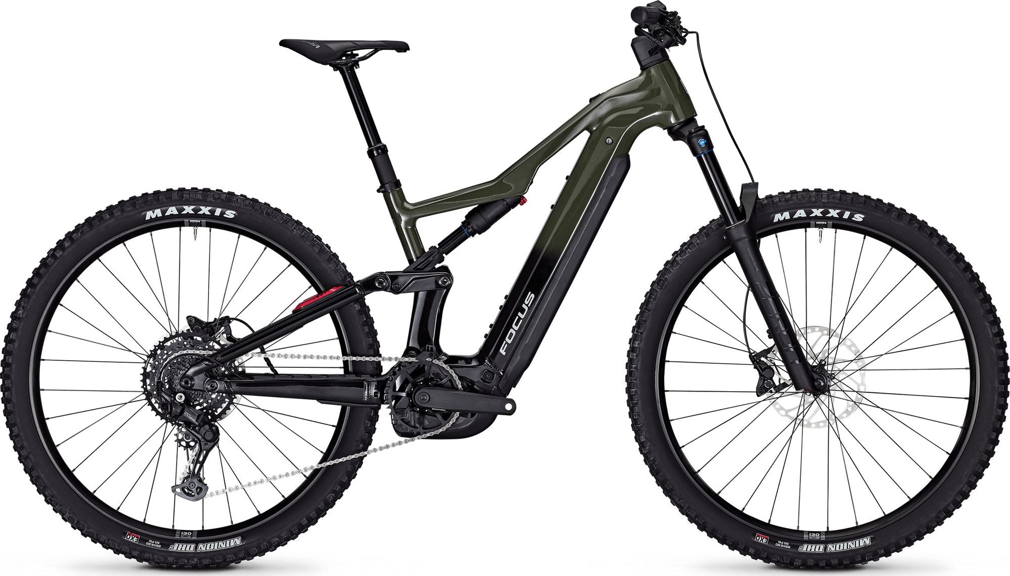 VTT Électrique Tout-Suspendu Focus Thron² 6.7 Shimano 10V 800Wh Bosch 120 Nm 29'' Vert/Noir 2025