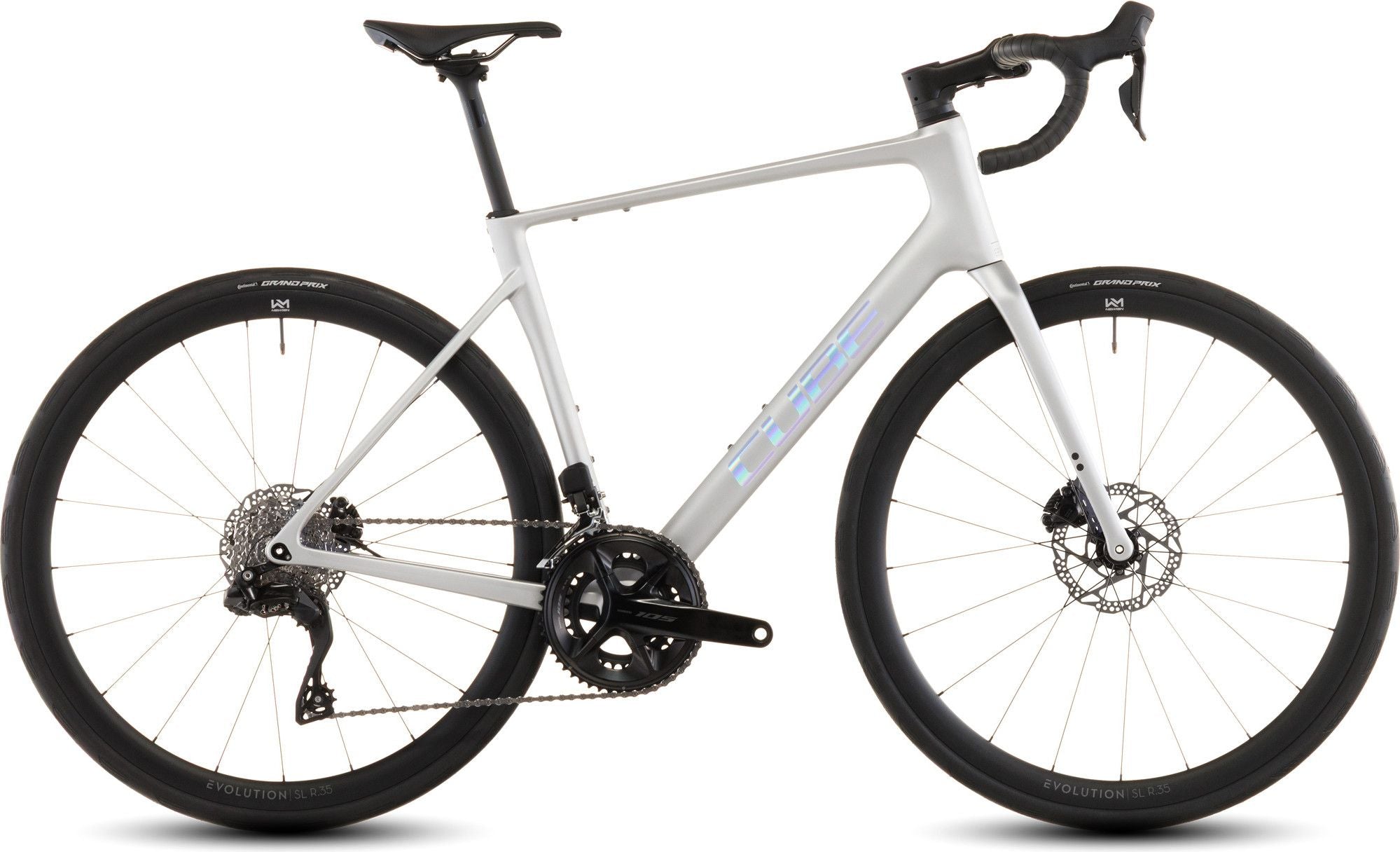 Vélo de Route Cube Attain C:62 SLX Shimano 105 Di2 12V 700 mm Gris Sleek 2026