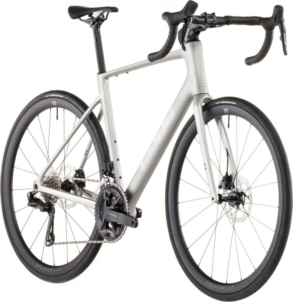 Vélo de Route Cube Attain C:62 SLX Shimano 105 Di2 12V 700 mm Gris Sleek 2026