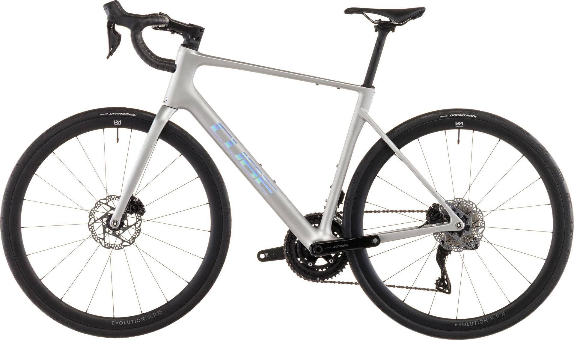 Vélo de Route Cube Attain C:62 SLX Shimano 105 Di2 12V 700 mm Gris Sleek 2026