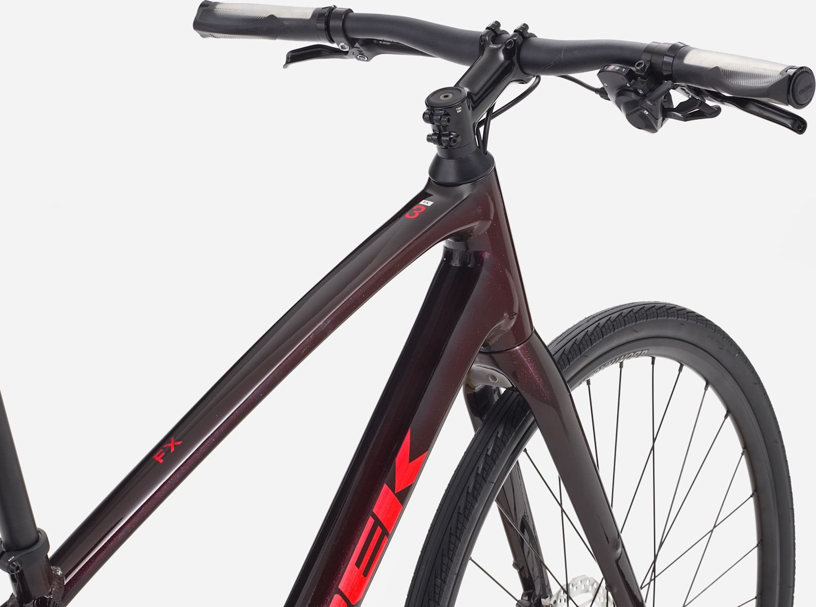 Vélo Fitness Trek FX 3 Stepover Shimano Cues 10V 700 mm Rouge Gén. 4