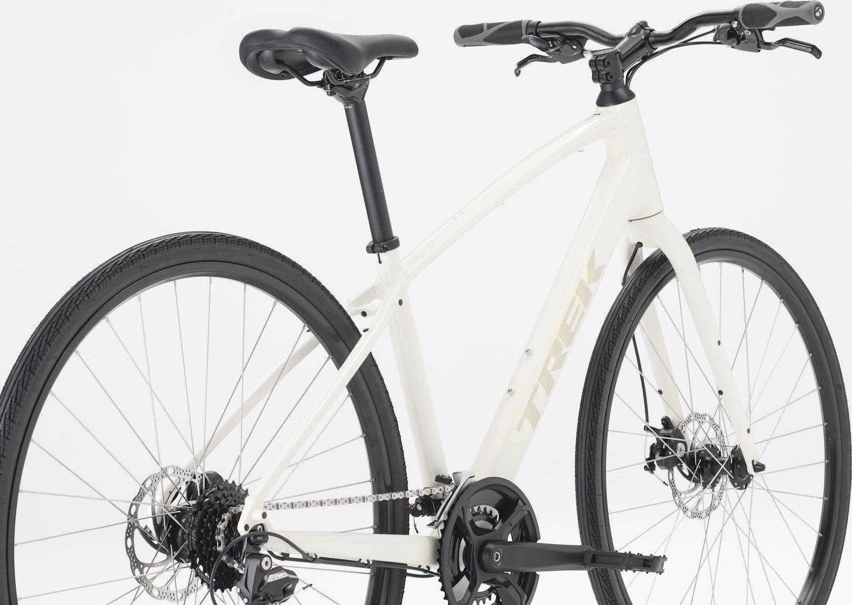 Vélo Fitness Trek FX 1 Stepover Shimano Acera 8V 700 mm Blanc Gén. 4