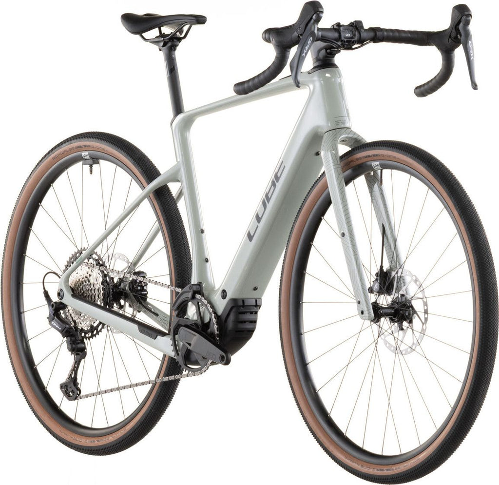 Vélo de Gravel Électrique Cube Nuroad Hybrid C:62 Race 400X Shimano GRX 12V 400 Wh 700 mm Vert Beige Reed 2026