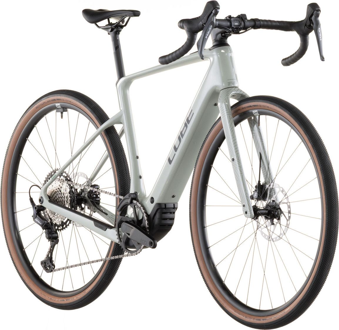 Vélo de Gravel Électrique Cube Nuroad Hybrid C:62 Race 400X Shimano GRX 12V 400 Wh 700 mm Vert Beige Reed 2026