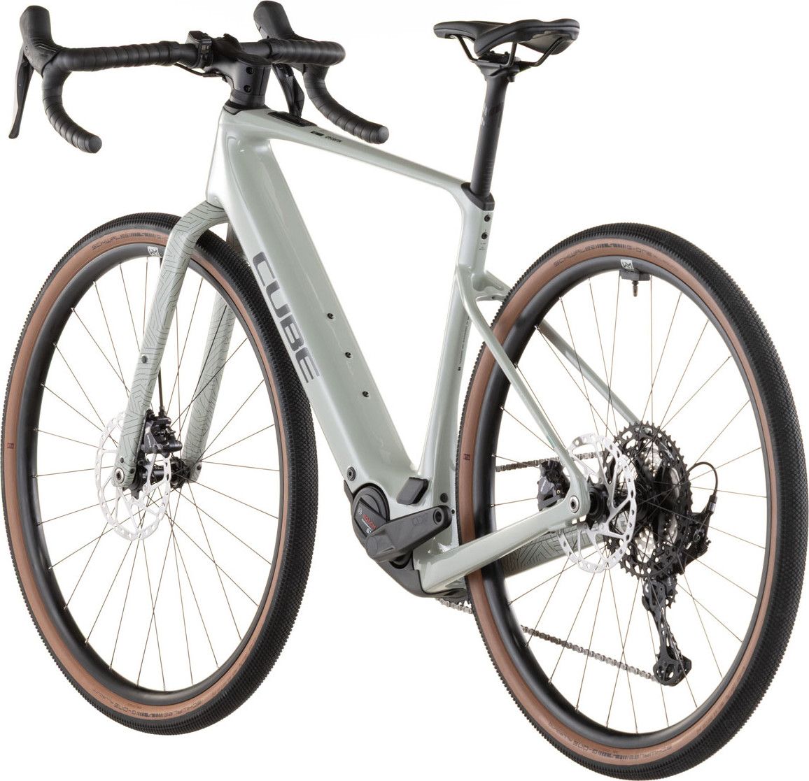 Vélo de Gravel Électrique Cube Nuroad Hybrid C:62 Race 400X Shimano GRX 12V 400 Wh 700 mm Vert Beige Reed 2026