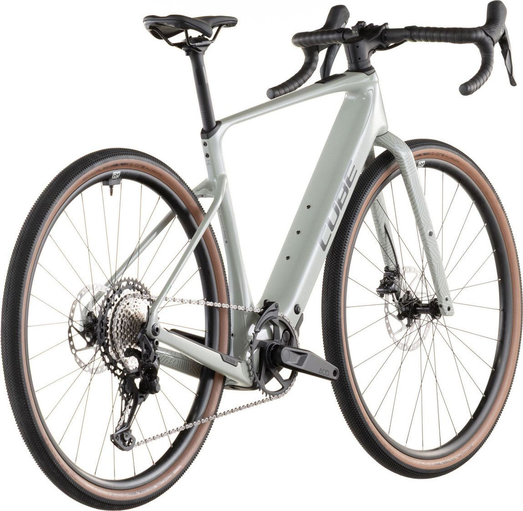 Vélo de Gravel Électrique Cube Nuroad Hybrid C:62 Race 400X Shimano GRX 12V 400 Wh 700 mm Vert Beige Reed 2026