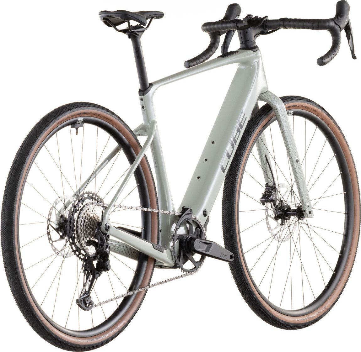 Vélo de Gravel Électrique Cube Nuroad Hybrid C:62 Race 400X Shimano GRX 12V 400 Wh 700 mm Vert Beige Reed 2026
