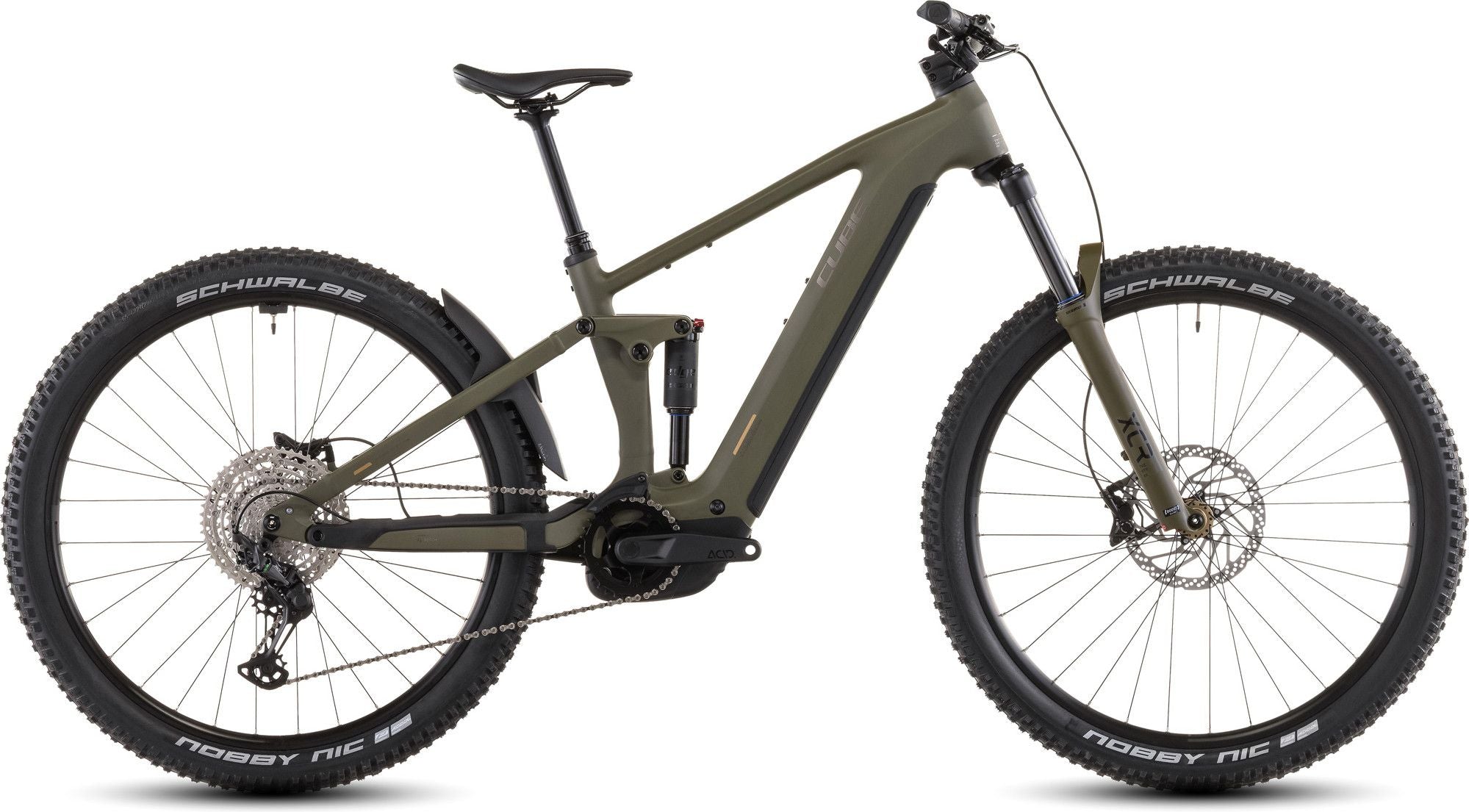 VTT Électrique Tout-Suspendu Cube Stereo Hybrid One44 Pro 800 12V 800 Wh Bosch 120 Nm 29'' Vert Dusty Olive 2026