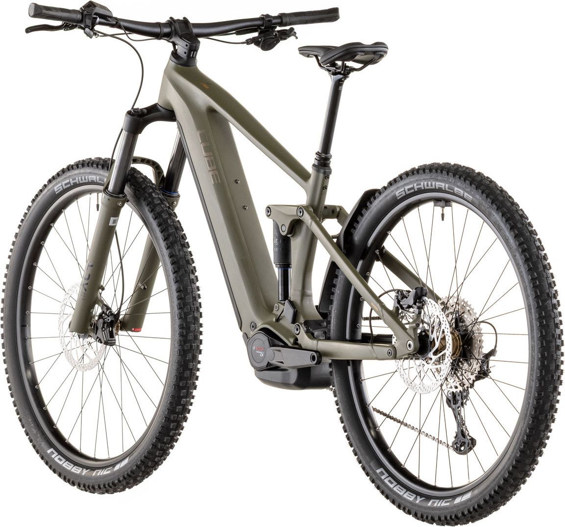 VTT Électrique Tout-Suspendu Cube Stereo Hybrid One44 Pro 800 12V 800 Wh Bosch 120 Nm 29'' Vert Dusty Olive 2026