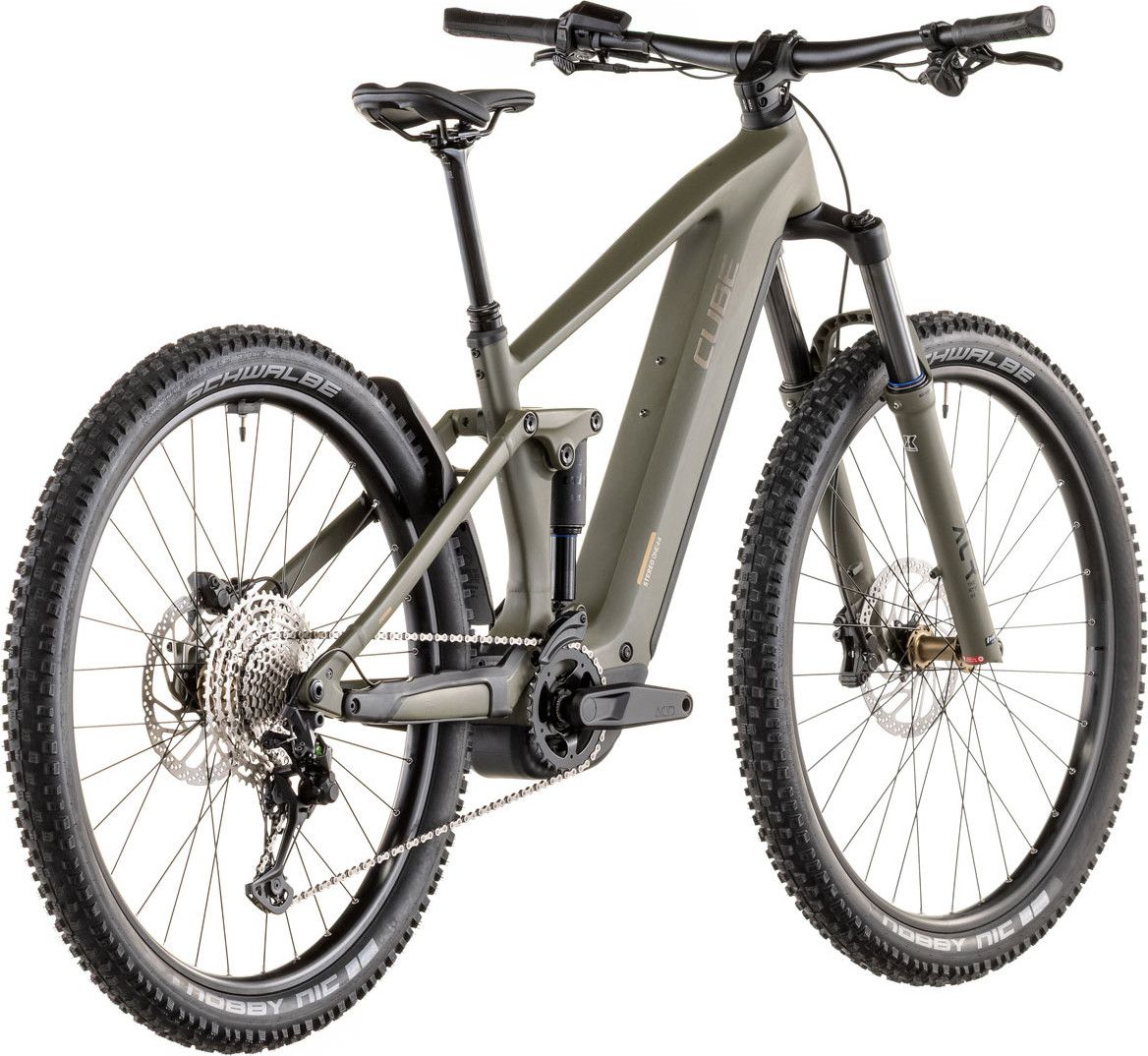 VTT Électrique Tout-Suspendu Cube Stereo Hybrid One44 Pro 800 12V 800 Wh Bosch 120 Nm 29'' Vert Dusty Olive 2026