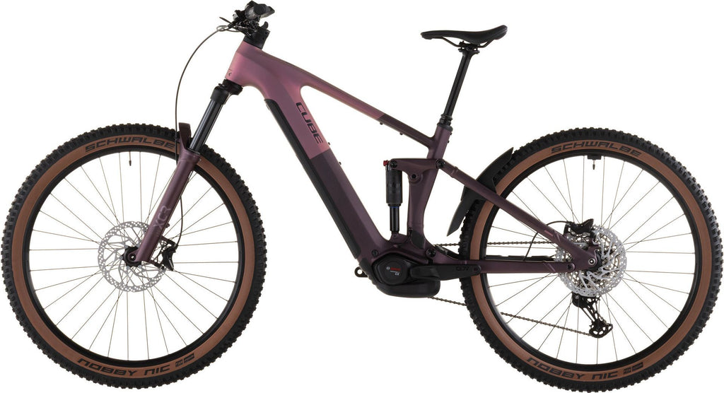VTT Électrique Tout-Suspendu Cube Stereo Hybrid One44 Pro 800 12V 800 Wh Bosch 120 Nm 29'' Rose Shift Blush Raisin 2026