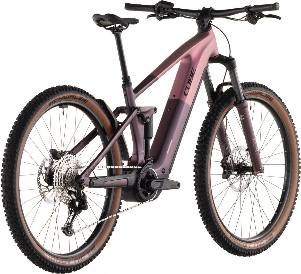 VTT Électrique Tout-Suspendu Cube Stereo Hybrid One44 Pro 800 12V 800 Wh Bosch 120 Nm 29'' Rose Shift Blush Raisin 2026