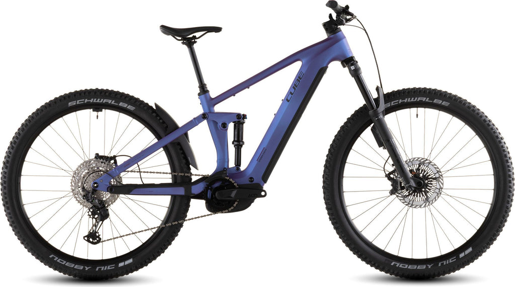 VTT Électrique Tout-Suspendu Cube Stereo Hybrid One44 EXC 800 12V 800 Wh Bosch 120 Nm 29'' Bleu Iris Violet 2026