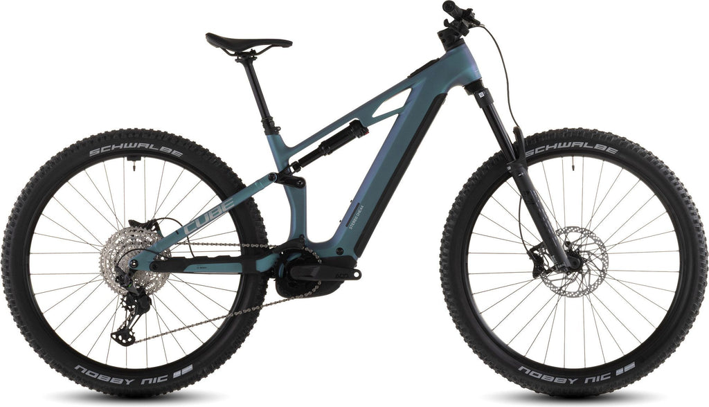 VTT Électrique Tout-Suspendu Cube Stereo Hybrid One44 HPC Race 800 12V 800 Wh Bosch 120 Nm 29'' Bleu Vert Smaragd 2026