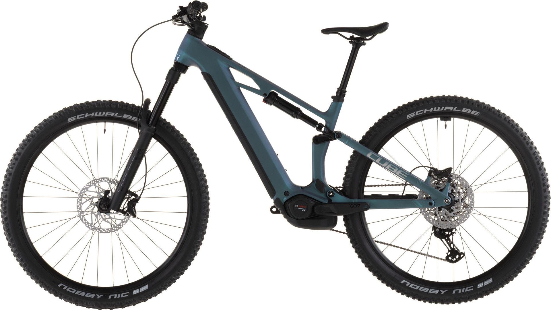 VTT Électrique Tout-Suspendu Cube Stereo Hybrid One44 HPC Race 800 12V 800 Wh Bosch 120 Nm 29'' Bleu Vert Smaragd 2026