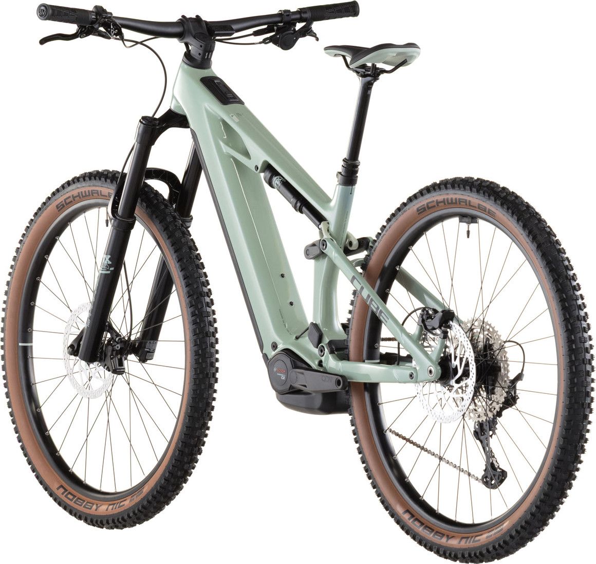 VTT Électrique Tout-Suspendu Cube Stereo Hybrid One44 HPC Race 800 12V 800 Wh 29'' Bosch 120 Nm Vert Dried Herbs 2026