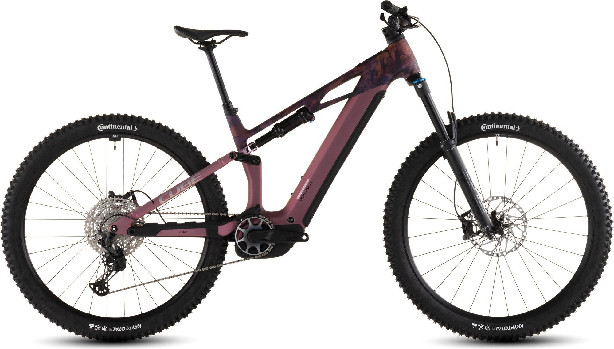 VTT Électrique Tout-Suspendu Cube Stereo Hybrid One44 HPC SLX 800 12V 800 Wh Bosch 120 Nm 29'' Rose Shift Blush Art 2026