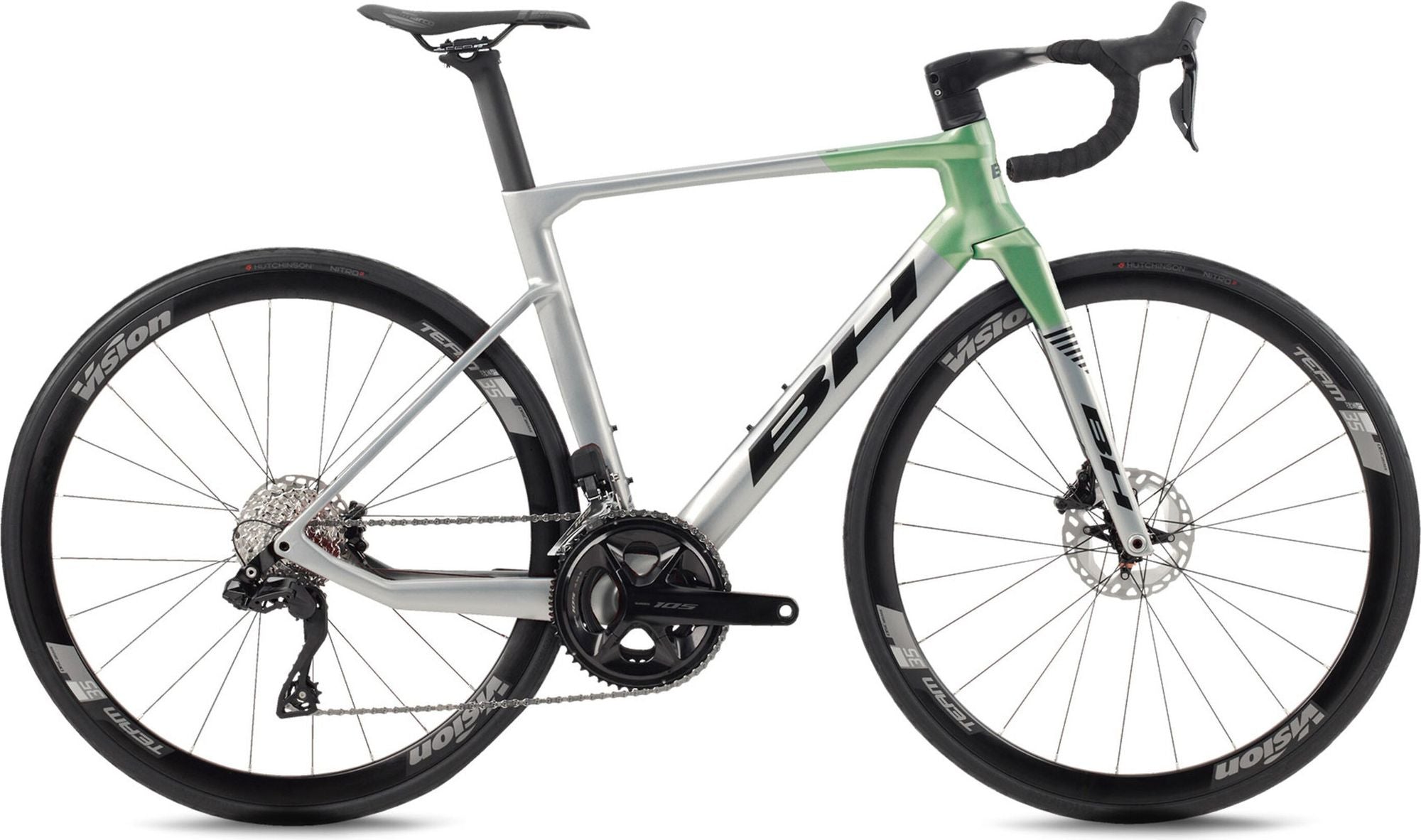 Vélo de Route BH RS1 4.0 Shimano 105 Di2 12V 700 mm Gris/Vert 2026