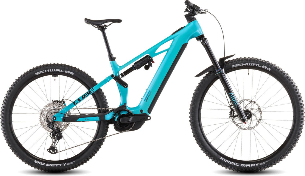 VTT Électrique Tout-Suspendu Cube Stereo Hybrid One77 HPC Race 800 12V 800 Wh Bosch 120 Nm 29''/27.5'' Bleu Swimming Pool 2026