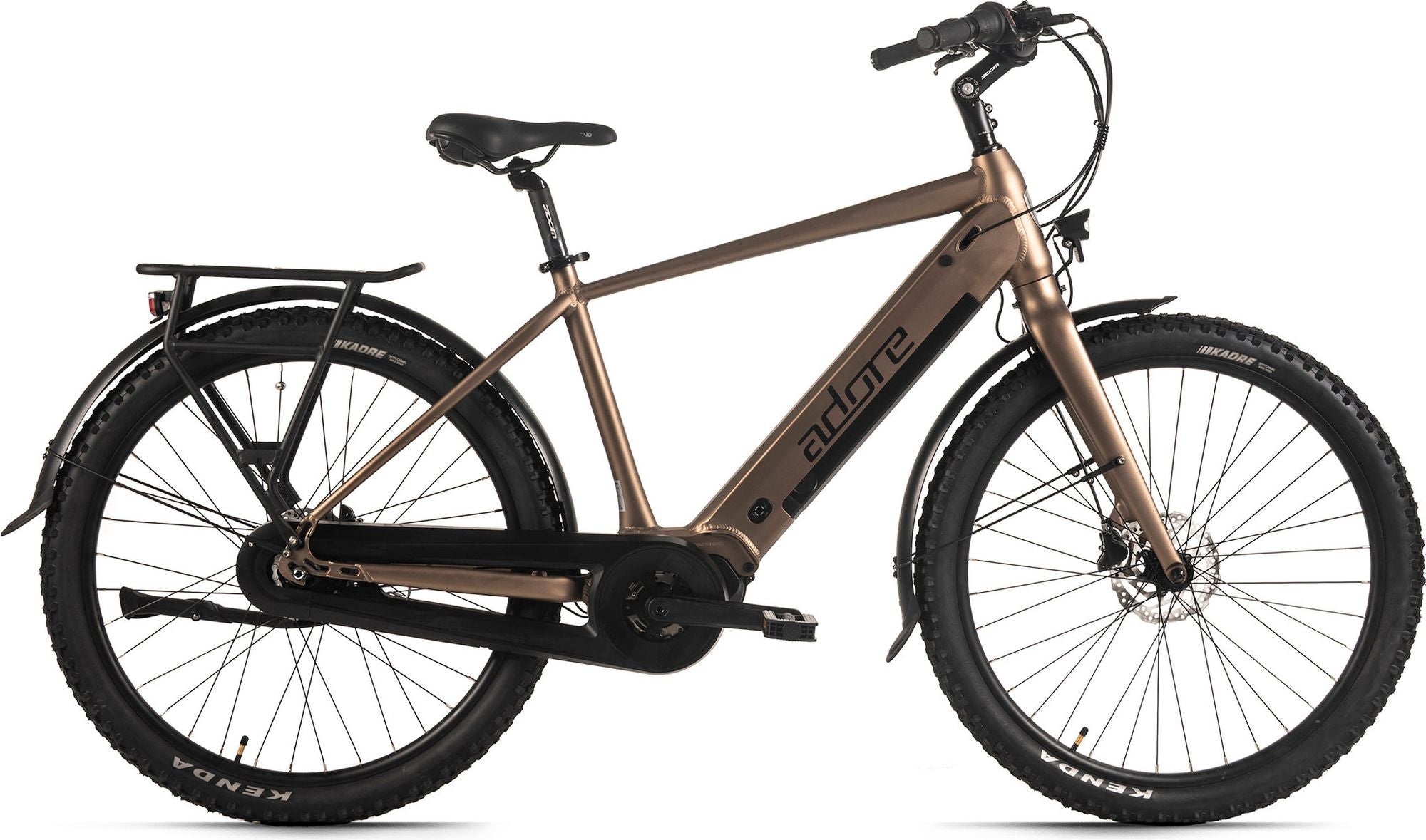Vélo de ville électrique Adore 27,5 aluminium citybike Cx-290 moteur central 75nm / 15Ah bronze mat
