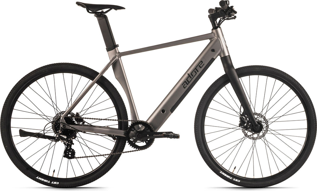 Vélo de ville électrique Adore 28 aluminium urban bike Ubr-770 moteur arrière 35nm / 9,8Ah gris mat