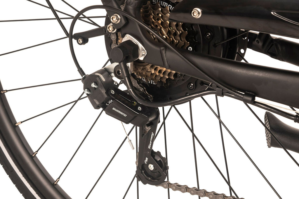 Vélo de ville électrique Adore 28 aluminium citybike Cv-180 moteur arrière 50nm / 15Ah noir mat