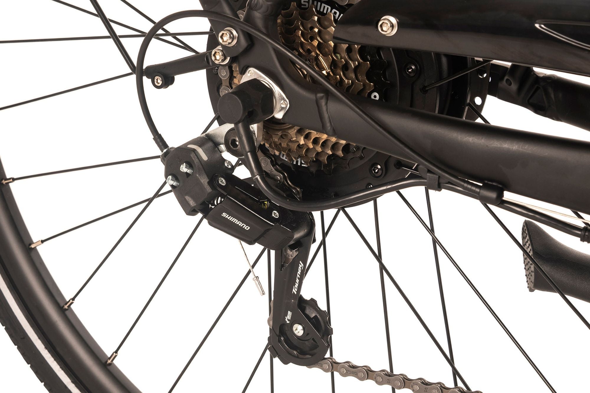 Vélo de ville électrique Adore 28 aluminium citybike Cv-180 moteur arrière 50nm / 15Ah noir mat