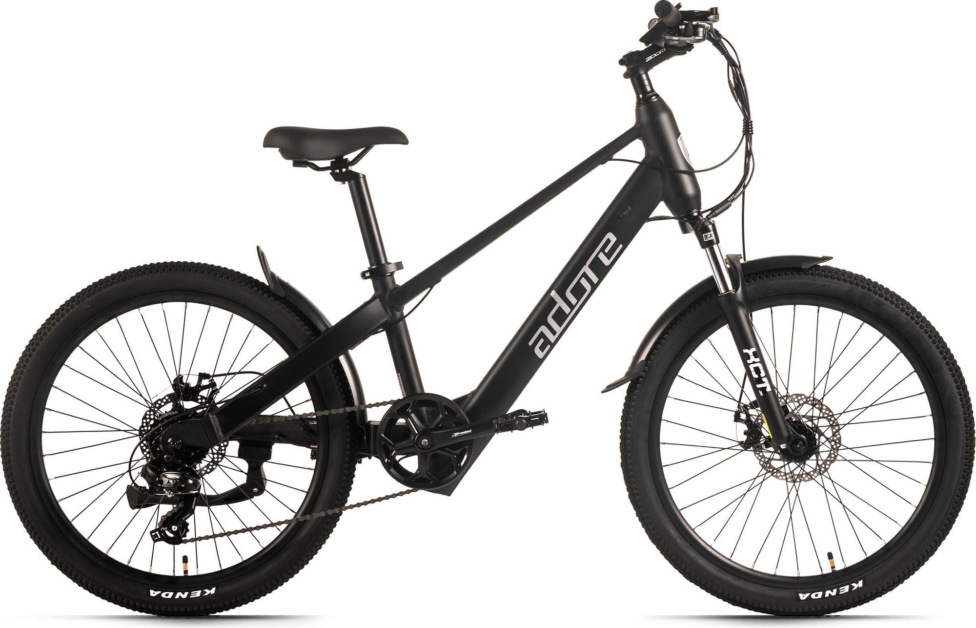 Adore vélo à assistance électrique enfants 24 aluminium kids vélo de ville Kd-240 moteur arrière 35nm / 10,4Ah noir mat