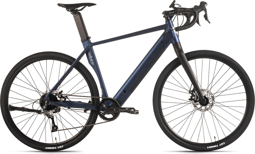 Adore vélo gravel électrique 28 aluminium vélo de route Gtr-770 moteur arrière 35nm / 9,8Ah bleu foncé mat
