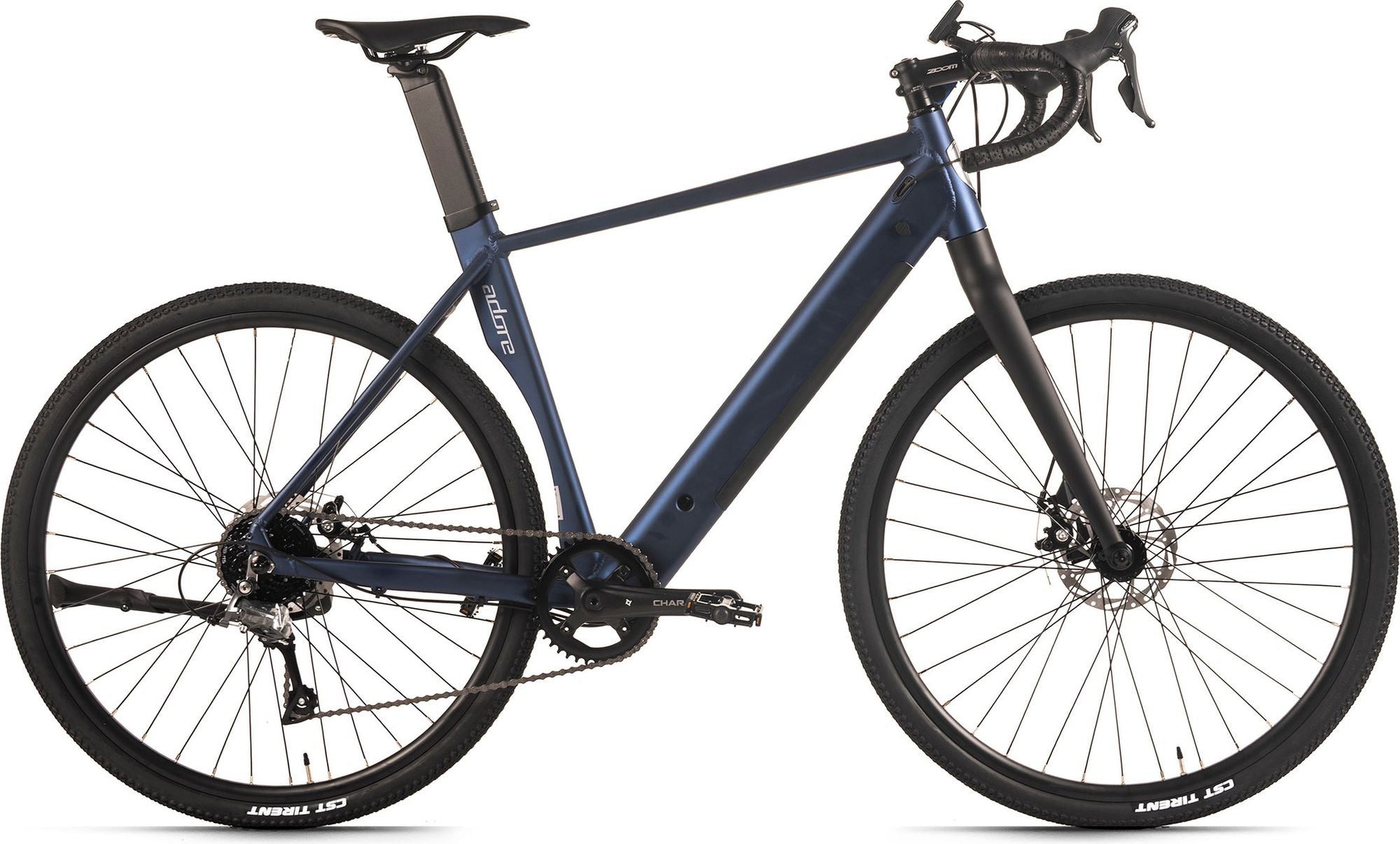 Adore vélo gravel électrique 28 aluminium vélo de route Gtr-770 moteur arrière 35nm / 9,8Ah bleu foncé mat