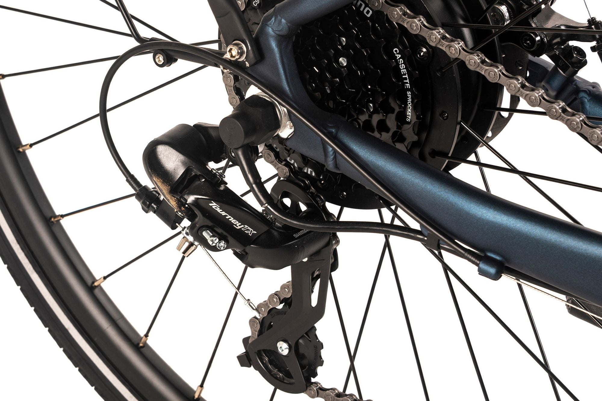 VTC électrique Adore 28'' aluminium Atr-190 moteur arrière 50nm / 15Ah bleu foncé mat