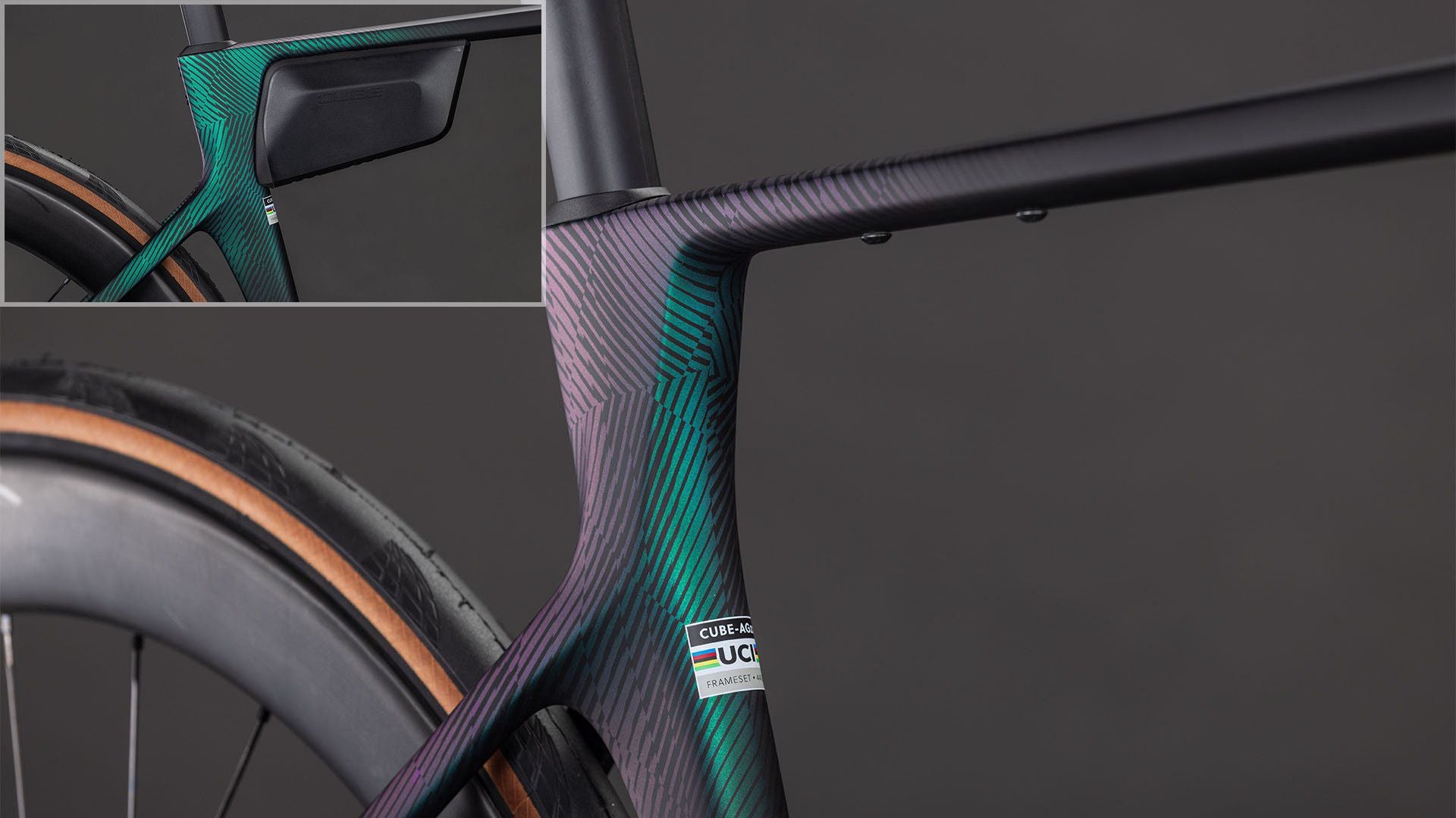 Vélo de Route Cube Agree C:62 SLT Shimano Dura-Ace Di2 12V 700 mm Noir Vert Irisé 2026