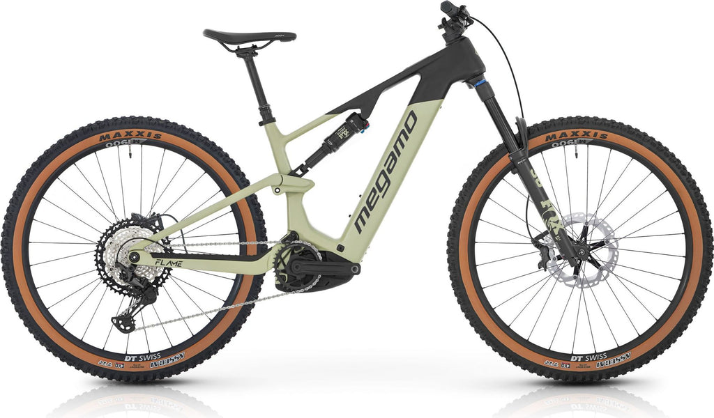 VTT Électrique Tout-Suspendu Megamo Flame CRB 05 12V 800 Wh Bosch 120 Nm 29'' Vert sauge / Noir 2026