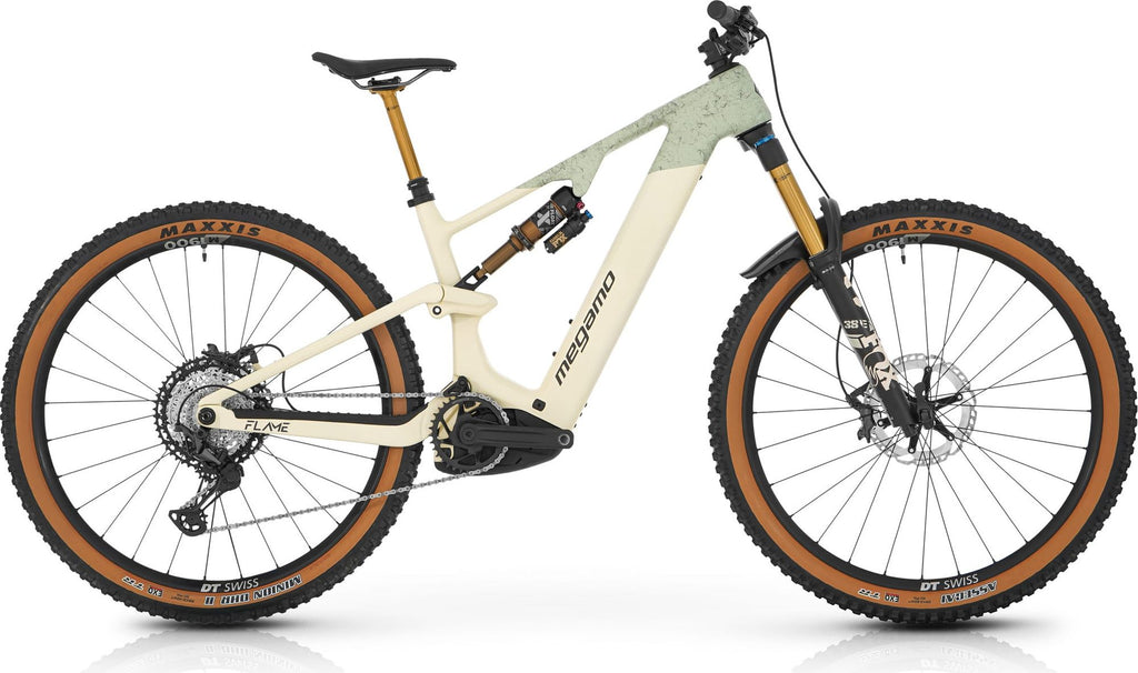 VTT Électrique Tout-Suspendu Megamo Flame CRB 03 Shimano Deore XT 12V 800 Wh 29'' Forest - Beige / Vert 2026