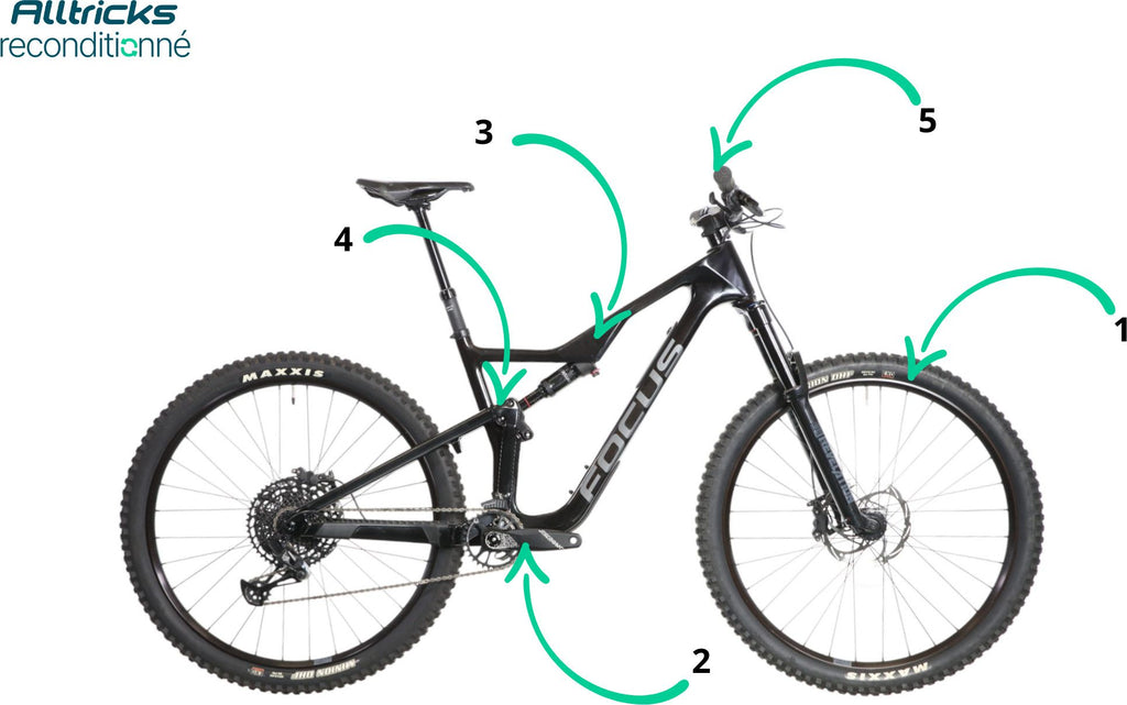 VTT Tout-Suspendu Focus Jam 8.8 Noir Sram NX Eagle 12v 29" T. L 175/188cm - Produit Reconditionné