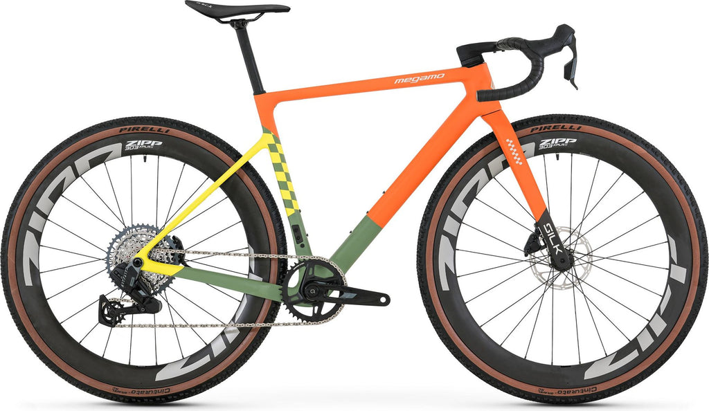 Vélo de Gravel Megamo Silk 02 Sram Rival XPLR AXS 13V 700 mm Orange/Vert/Jaune 2026
