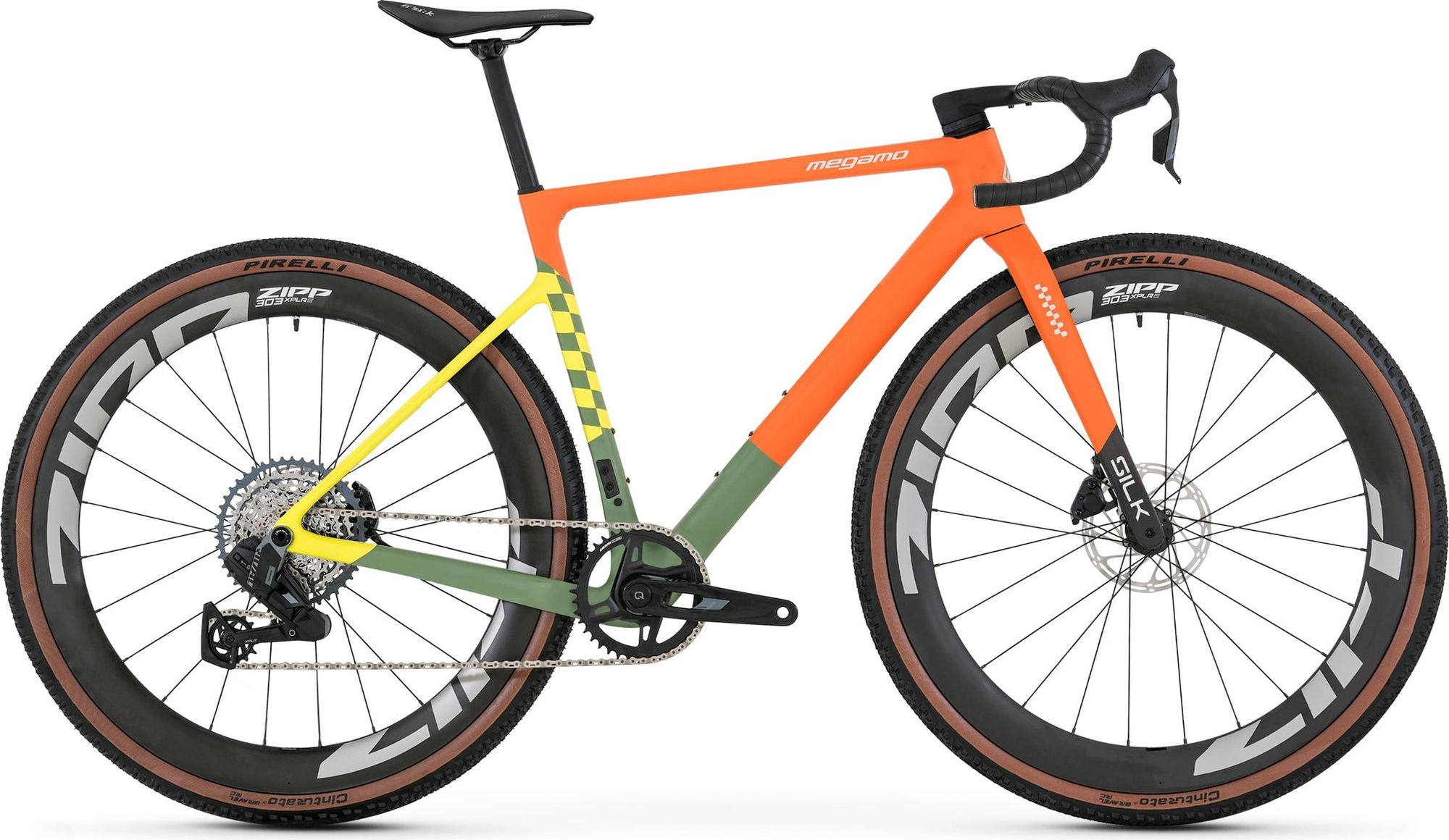 Vélo de Gravel Megamo Silk 02 Sram Rival XPLR AXS 13V 700 mm Orange/Vert/Jaune 2026