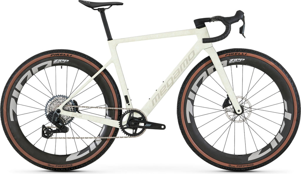 Vélo de Gravel Megamo Silk 02 Sram Rival XPLR AXS 13V 700 mm Beige/Blanc 2026