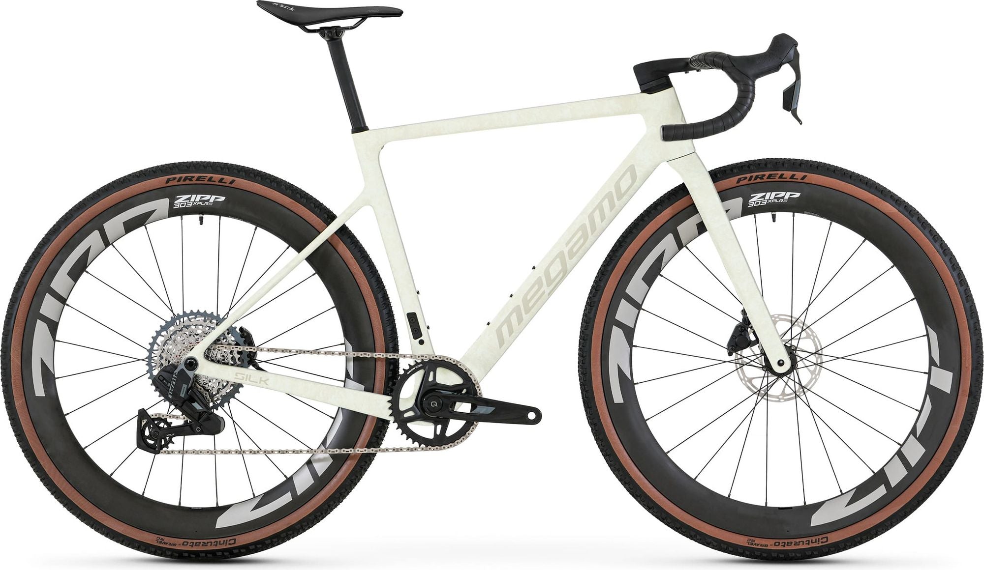 Vélo de Gravel Megamo Silk 02 Sram Rival XPLR AXS 13V 700 mm Beige/Blanc 2026