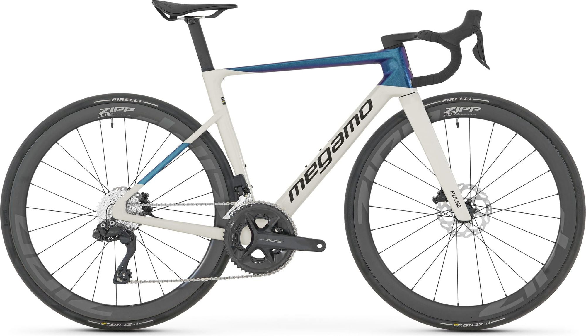 Vélo de Route Megamo Pulse 15 CW Shimano 105 Di2 12V 700 mm Blanc/Bleu 2026