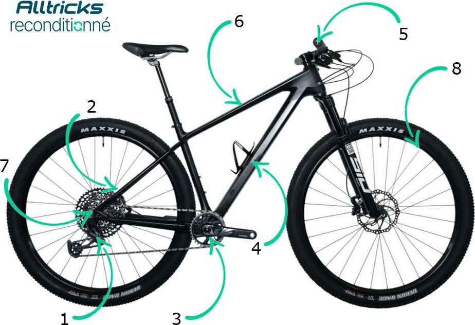 VTT Semi Rigide Cube Reaction C62 Sram X01 12V Noir 2019 T.M 168/178cm - Produit Reconditionné