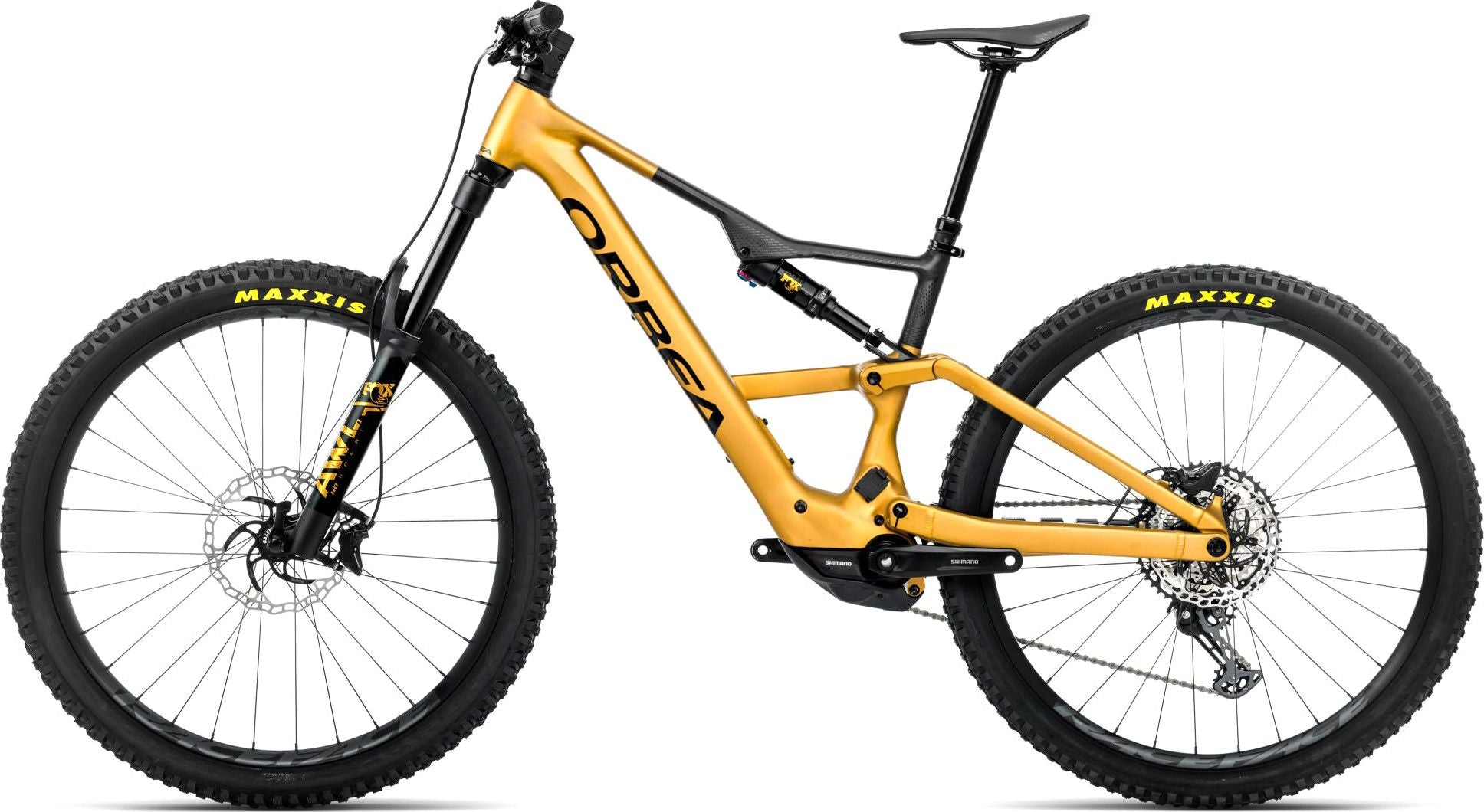 VTT Électrique Tout-Suspendu Orbea Rise LT H20 12V 630 Wh Shimano 85 Nm 29'' Jaune Bumblebee Noir 2026