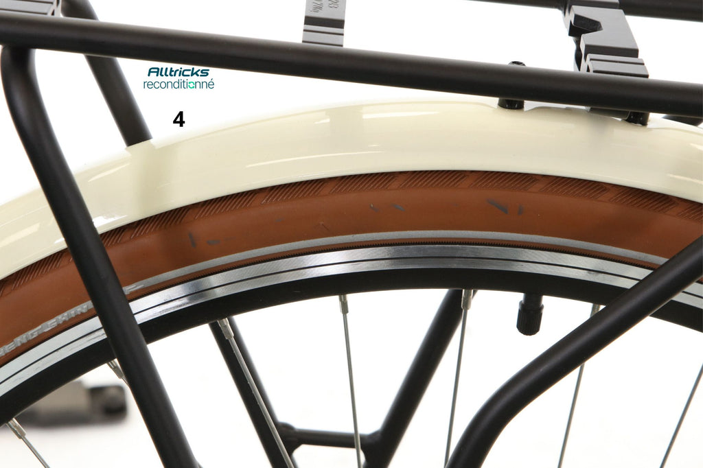 Vélo de Ville Électrique O2 Feel iVog City Up 3.1 Shimano Tourney 7V 400 Wh 26'' Blanc Lin T.M 175/185cm - Produit Reconditionné