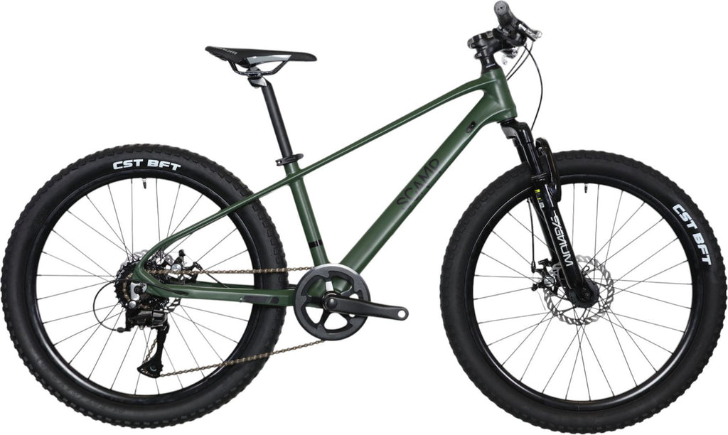 VTT Semi-Rigide Enfant Scamp HighFox Shimano Tourney 8V 24'' Vert Kaki