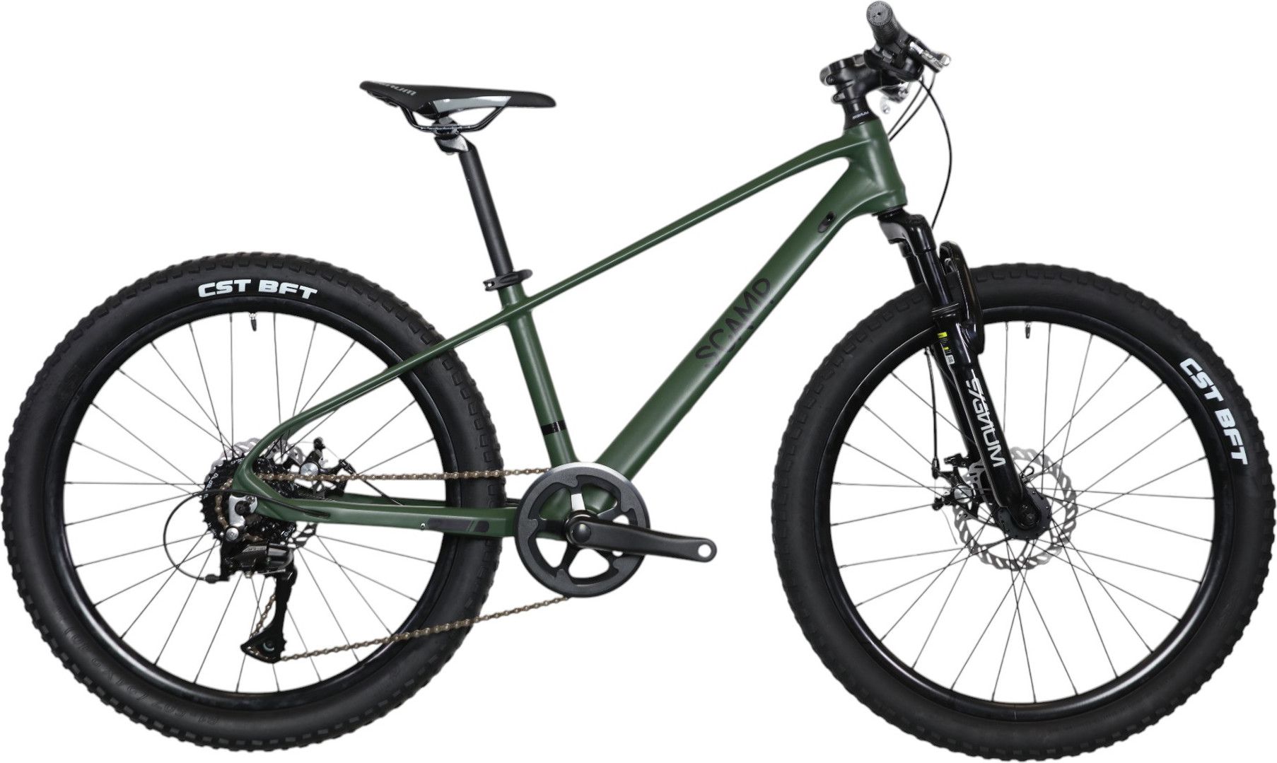 VTT Semi-Rigide Enfant Scamp HighFox Shimano Tourney 8V 24'' Vert Kaki