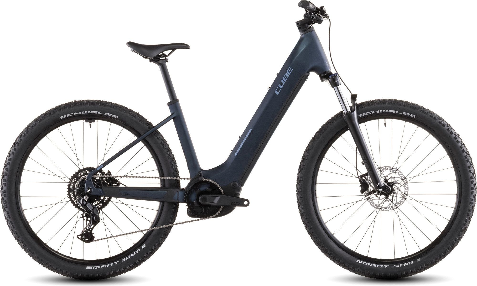 VTT Électrique Cube Reaction Hybrid Performance 600 Easy Entry Shimano 9V 600 Wh Bosch 75 Nm 27.5'' Bleu Indigo 2026