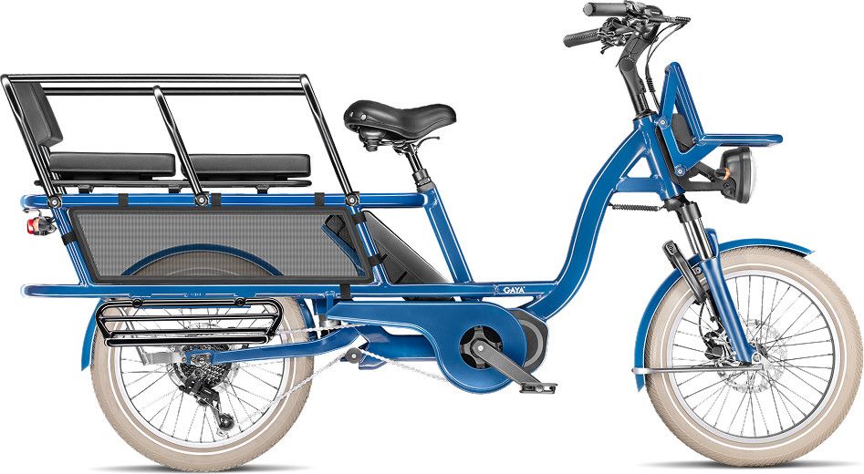 Vélo Cargo GAYA, L'Incroyable Le Long, Cobalt, pack bébés