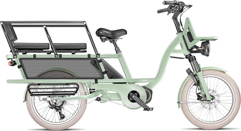 Vélo Cargo GAYA, L'Incroyable Le Long, Coquelicot, pack Enfant